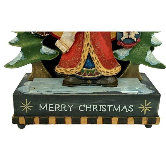 Santa Christmas Ferris Wheel Music Box Working Jingle Bells Holiday Decoration - Picture 2 of 7